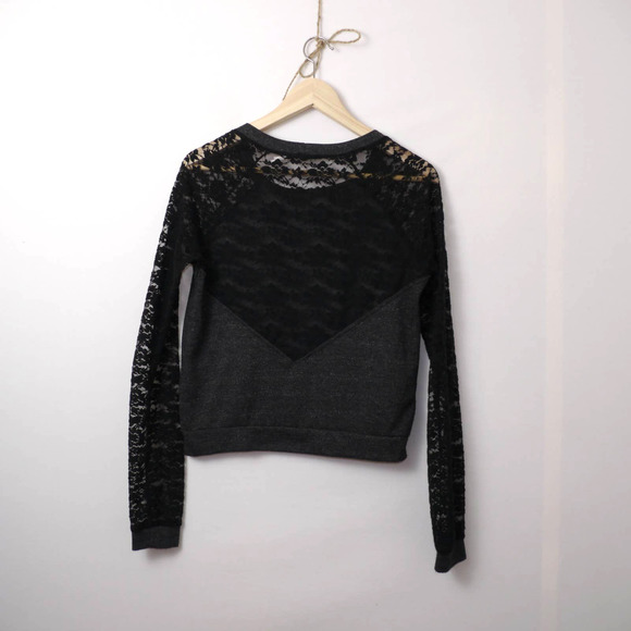 Kimchy Blue Sheer Lace Crochet Sweater Size S - Picture 5 of 7